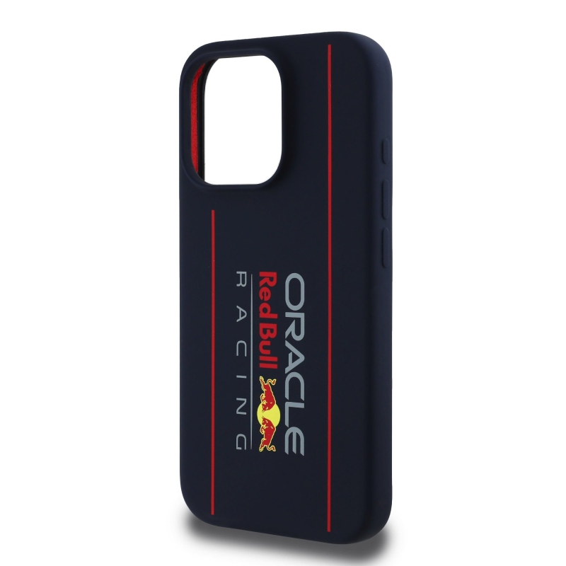 Red Bull Silicone Vertical Logo MagSafe Zadný Kryt pre iPhone 15 Pro Navy