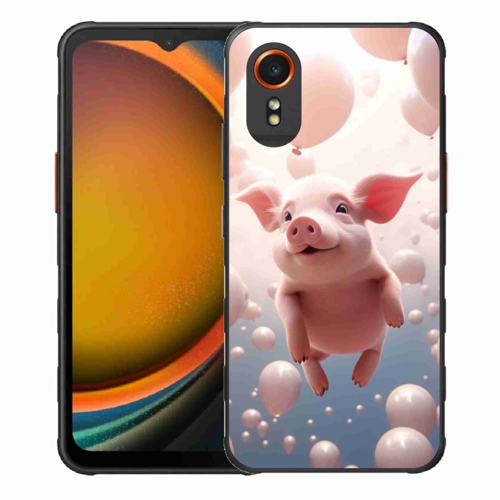 Gélový kryt mmCase na Samsung Galaxy Xcover 7 - prasiatko s balónikmi