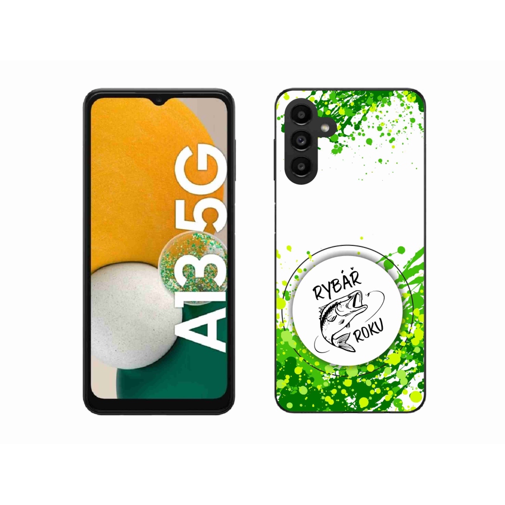 Gélový kryt mmCase na Samsung Galaxy A13 5G - rybár roka biele pozadie