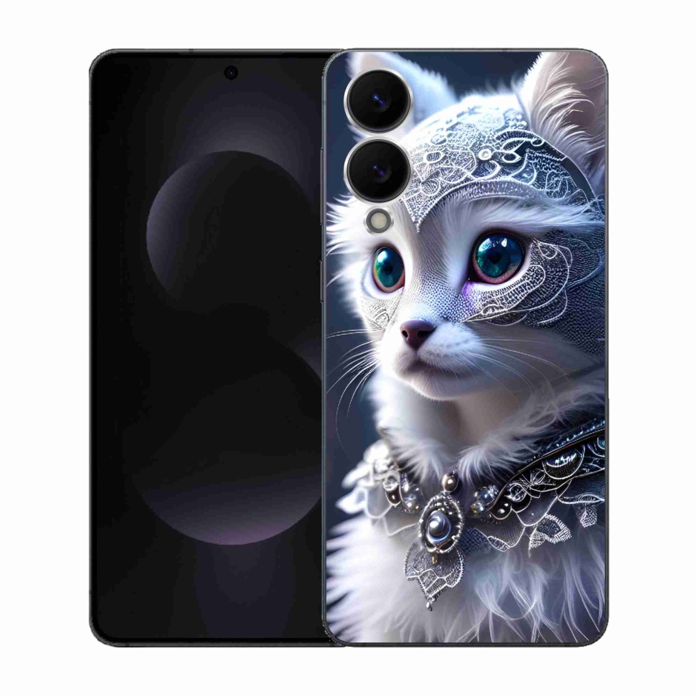 Gélový kryt mmCase na Samsung Galaxy S25 Edge - biela mačka
