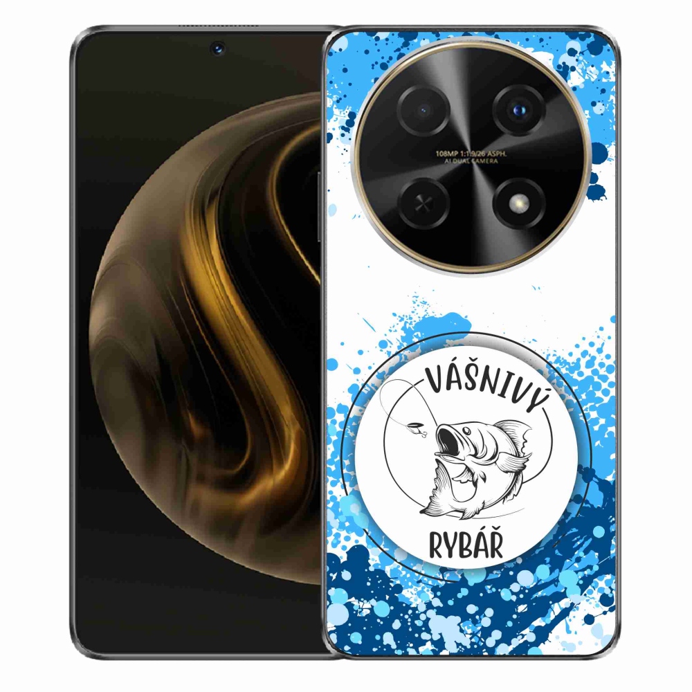 Gélový kryt mmCase na Huawei Nova 12i - vášnivý rybár biele pozadie