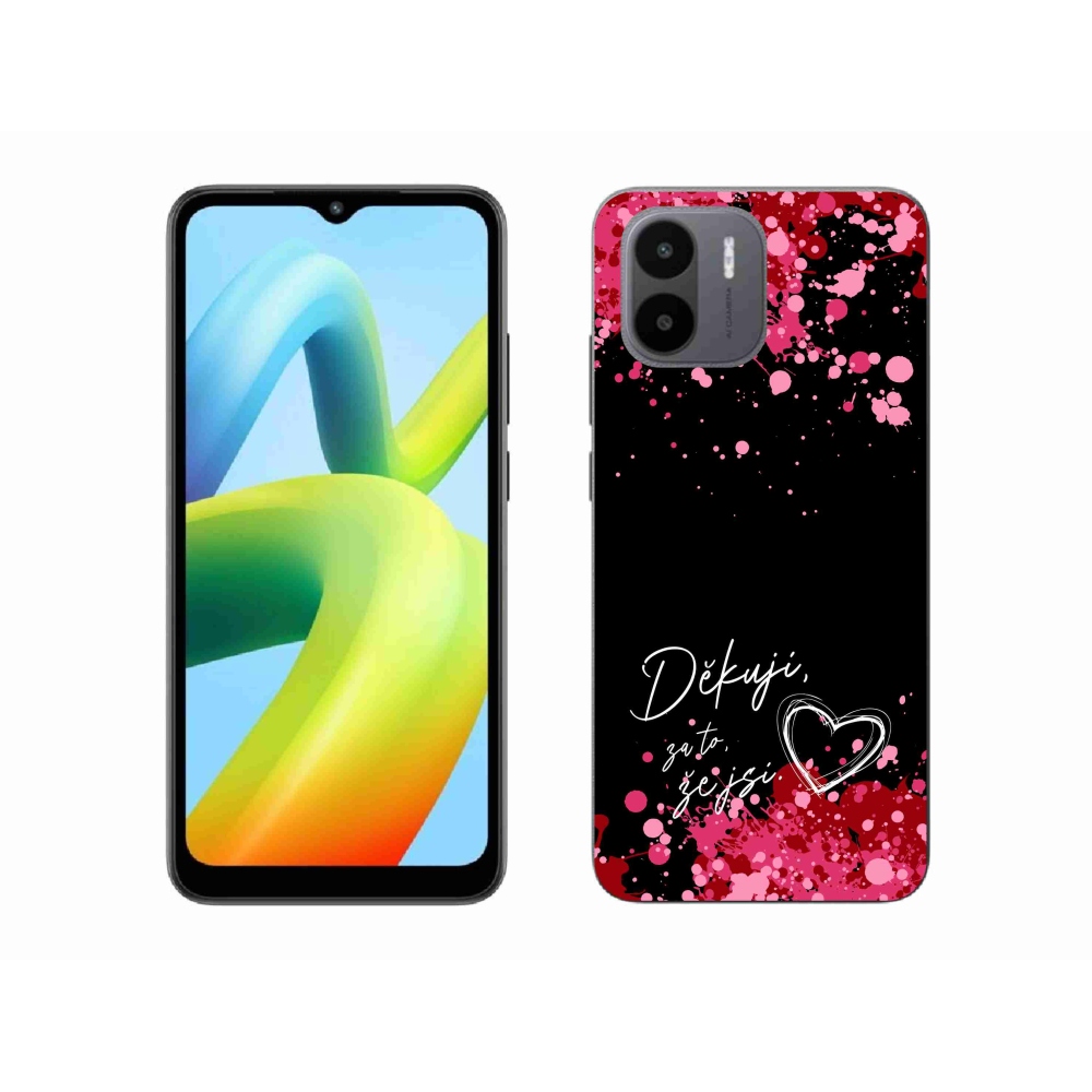 Gélový kryt mmCase na Xiaomi Redmi A1 - zamilovaný text 2 čierne pozadie