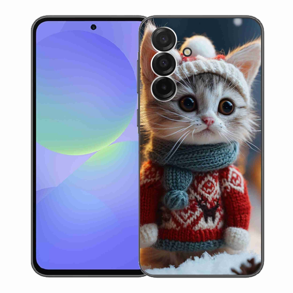 Gélový kryt mmCase na Samsung Galaxy A36 5G - mačiatko vo svetri