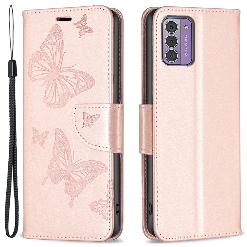 Butterfly knižkové puzdro na Nokia G42 - ružovozlaté