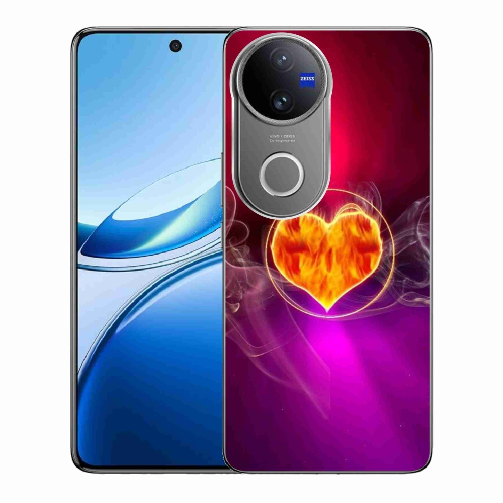 Gélový kryt mmCase na Vivo V50 5G - ohnivé srdce