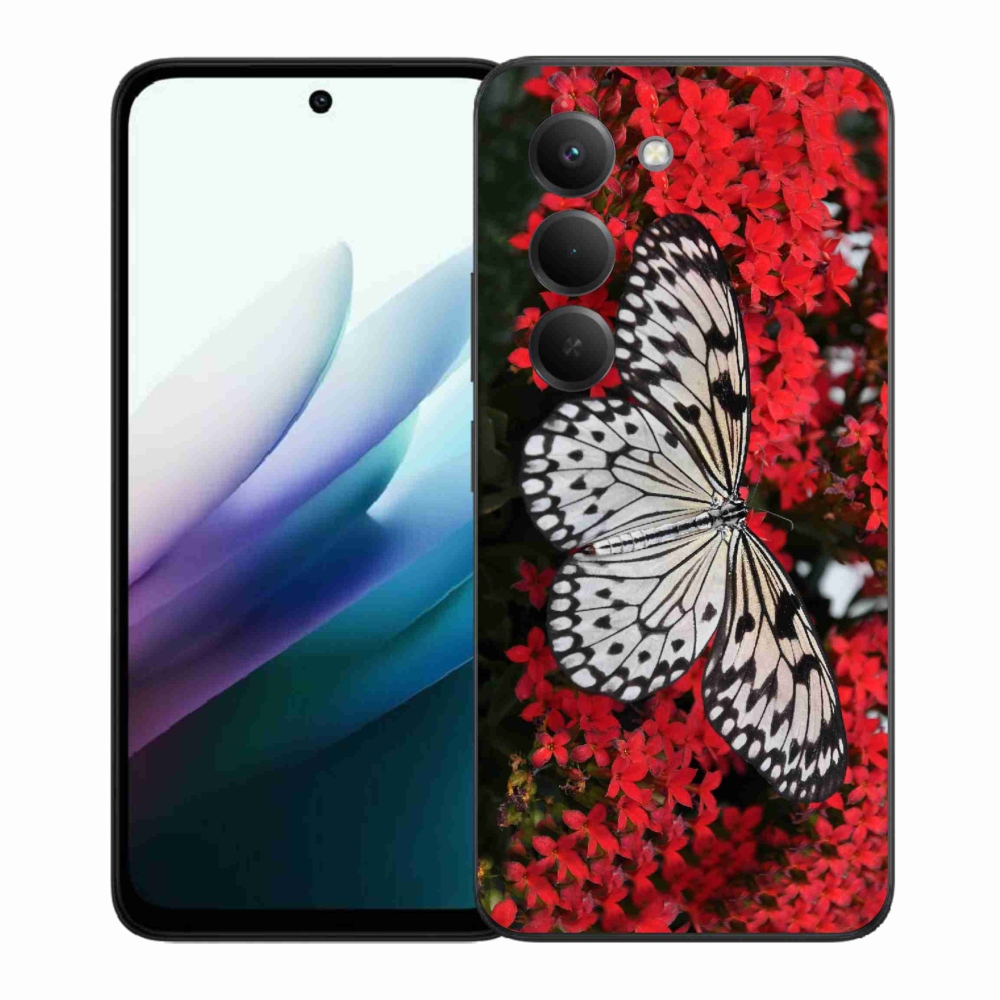 Gélový kryt mmCase na Xiaomi Redmi 15 4G/5G (171mm) - čiernobiely motýľ 1
