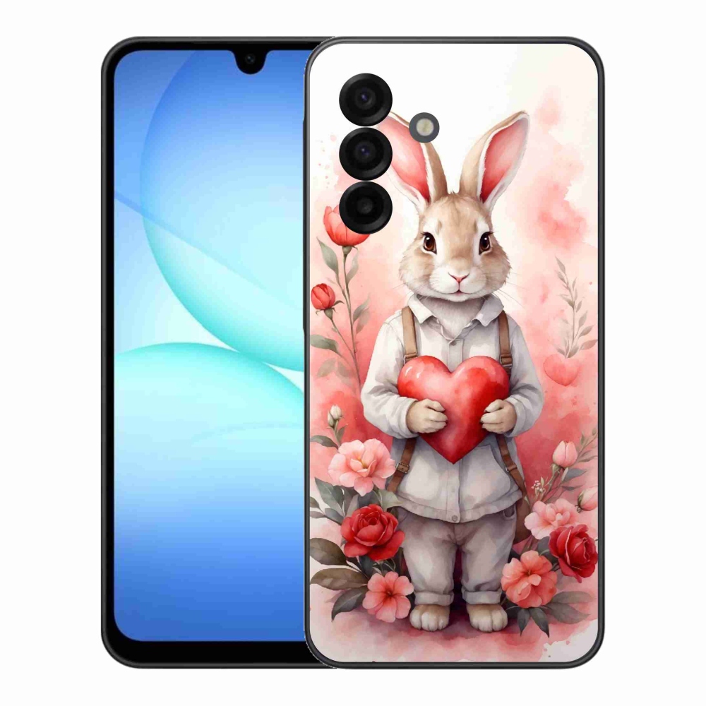 Gélový kryt mmCase na Samsung Galaxy A17 5G - zajac so srdiečkom