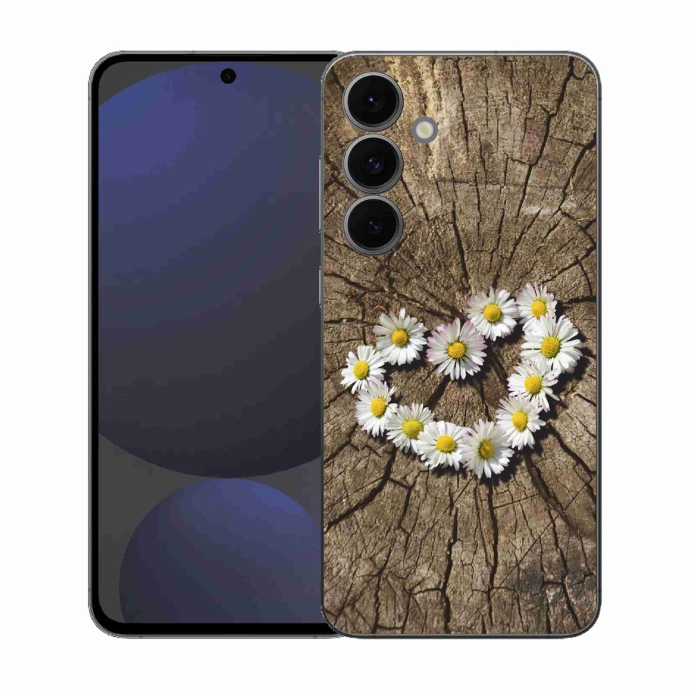 Gélový kryt mmCase na Samsung Galaxy S25 FE - srdce z margaréty