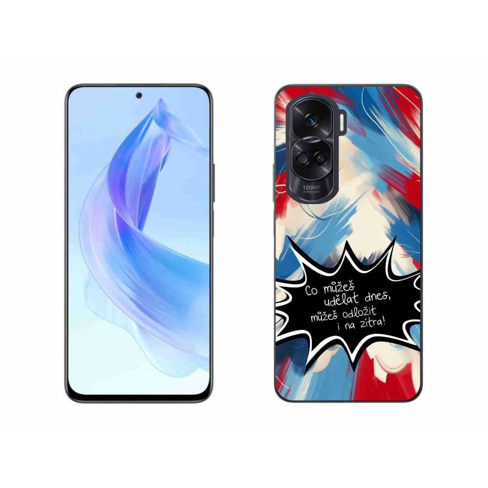 Gélový kryt mmCase na Honor 90 Lite - vtipný text 9 čierne pozadie