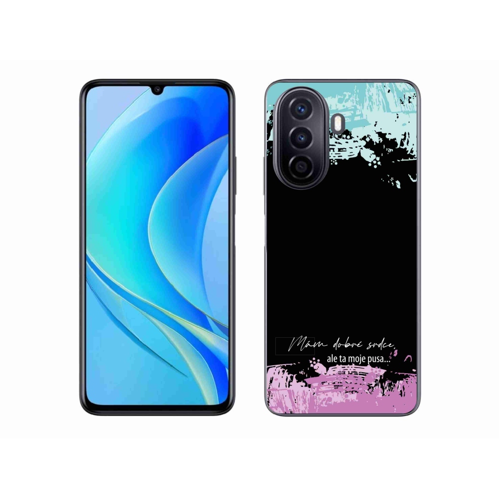 Gélový kryt mmCase na Huawei Nova Y70 - vtipný text 3 čierne pozadie