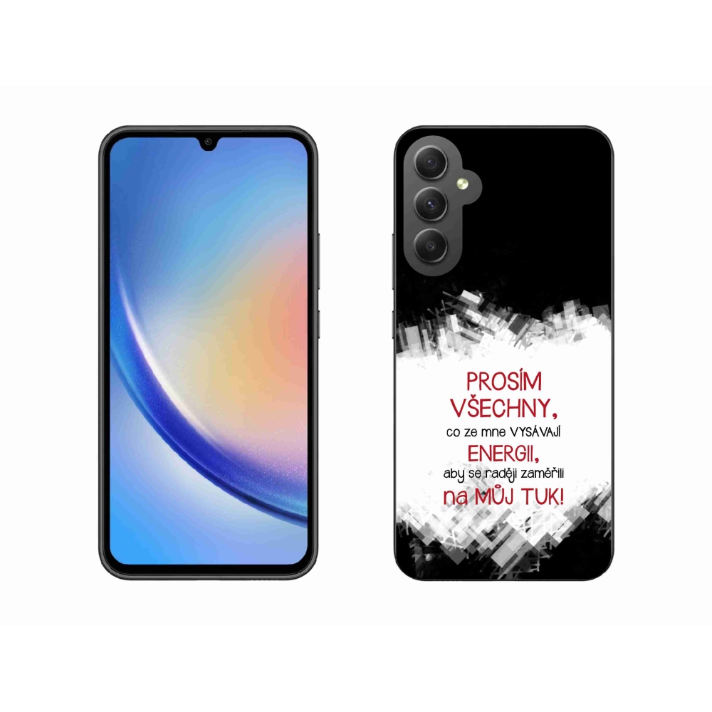 Gélový kryt mmCase na Samsung Galaxy A34 5G - vtipný text 1 červený