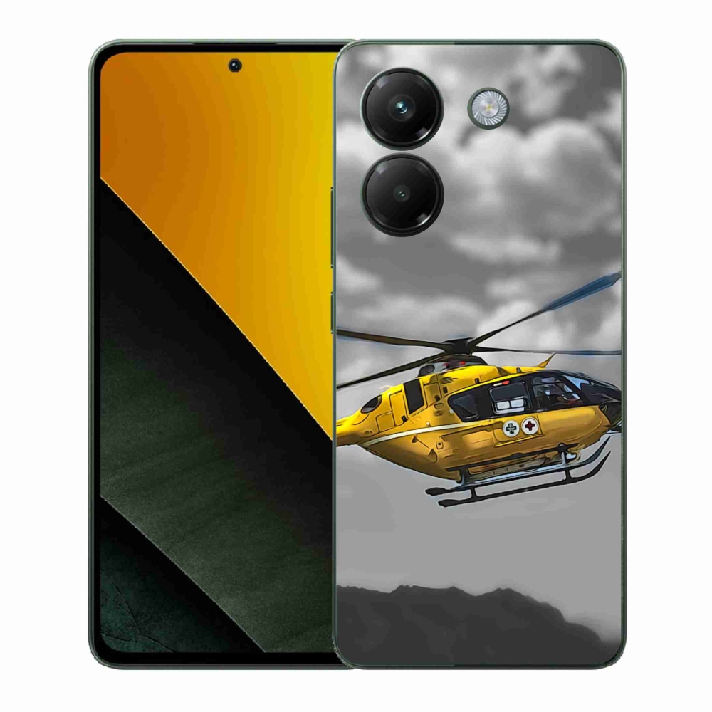 Gélový kryt mmCase na Xiaomi Poco M7 Pro 5G - žltá helikoptéra