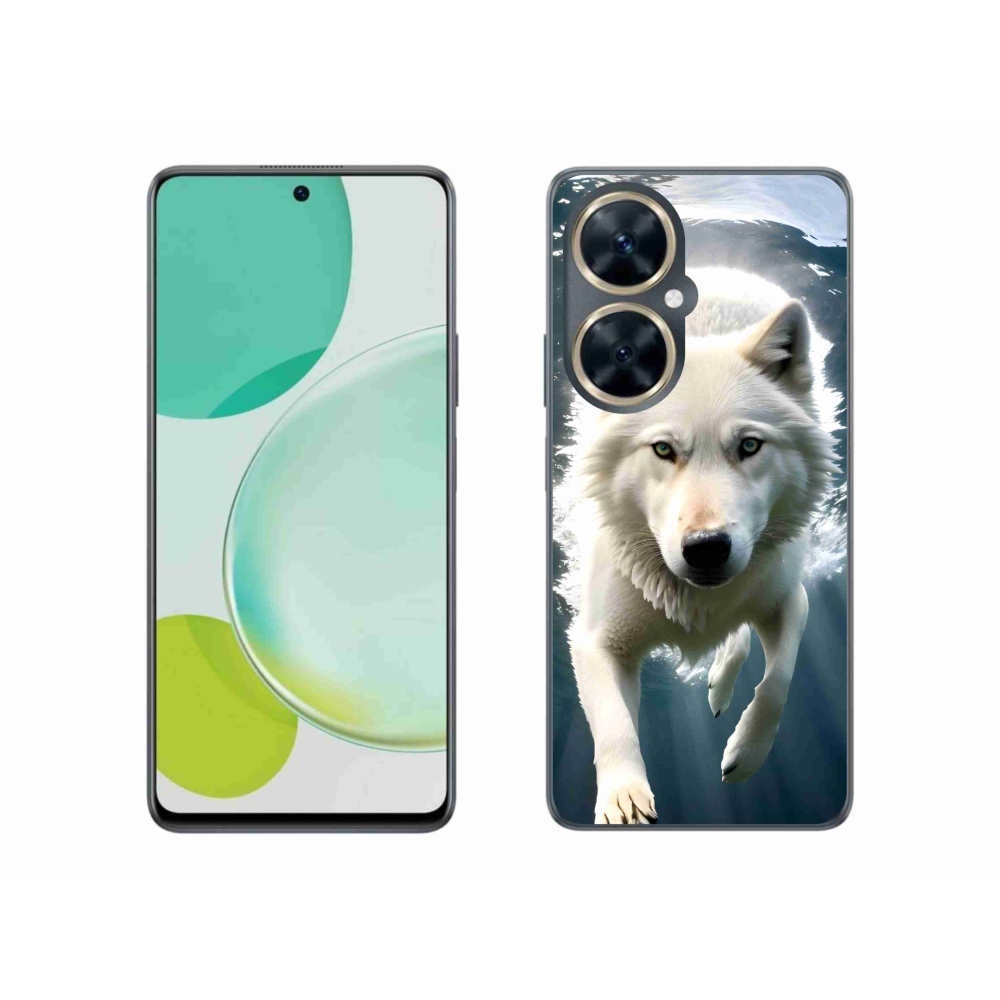 Gélový kryt mmCase na Huawei Nova 11i - biely vlk