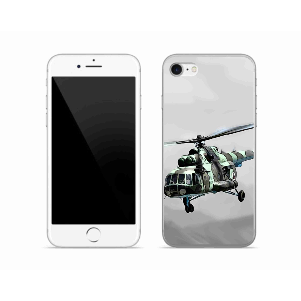 Gélový kryt mmCase na iPhone SE (2020) - vojenský vrtuľník
