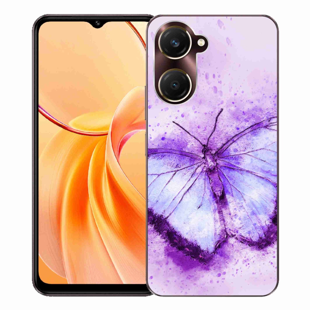 Gélový kryt mmCase na Vivo Y28s 5G - fialový motýľ