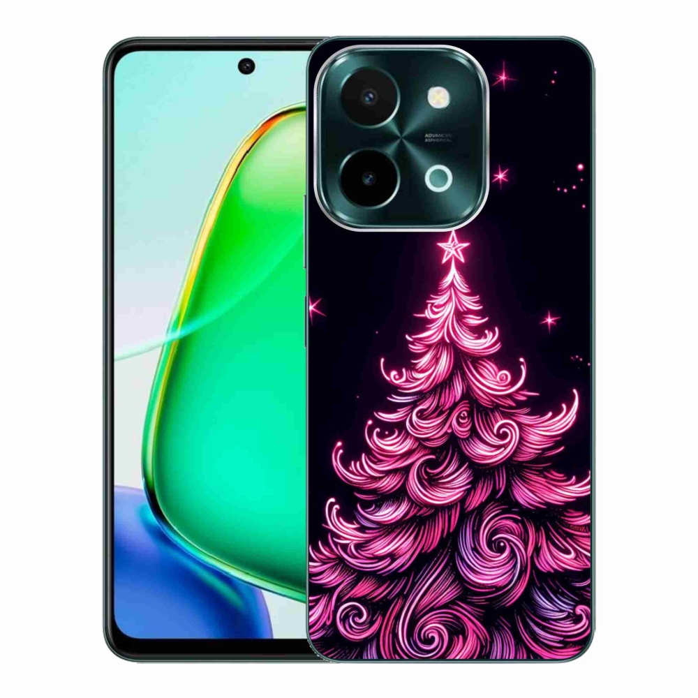 Gélový kryt mmCase na Vivo Y28 - neónový vianočný stromček 2