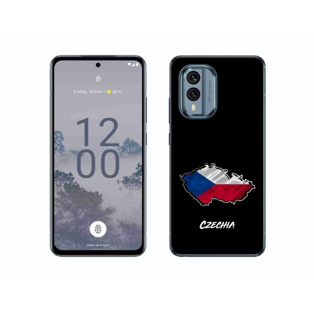 Gélový kryt mmCase na Nokia X30 5G - Czechia čierne pozadie