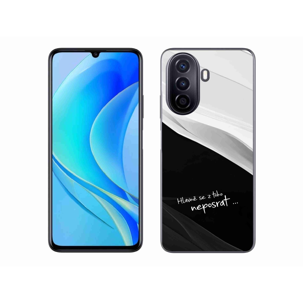 Gélový kryt mmCase na Huawei Nova Y70 - vtipný text 13 čiernobiele pozadie
