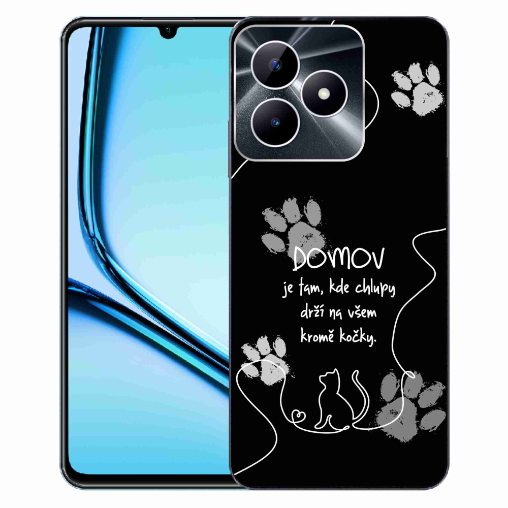 Gélový kryt mmCase na Realme Note 50 - mačacie motív čierne pozadie