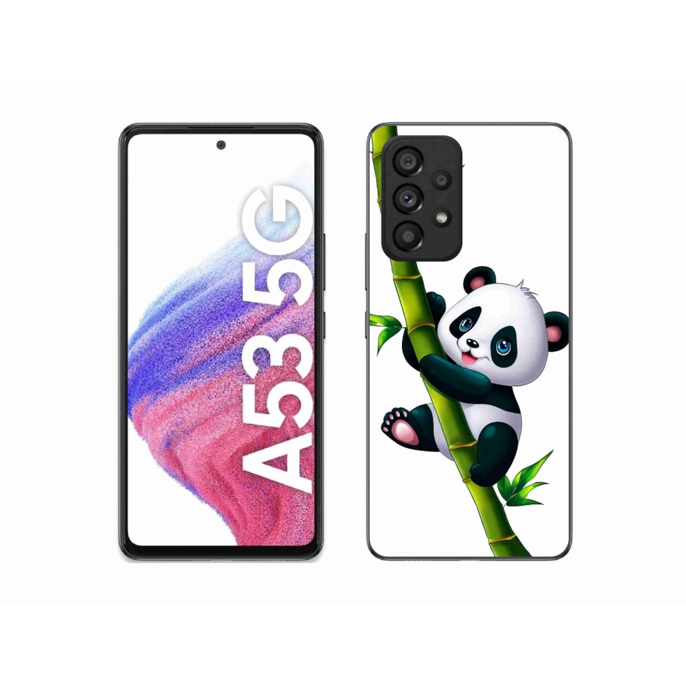 Gélový kryt mmCase na Samsung Galaxy A53 5G - panda na bambuse