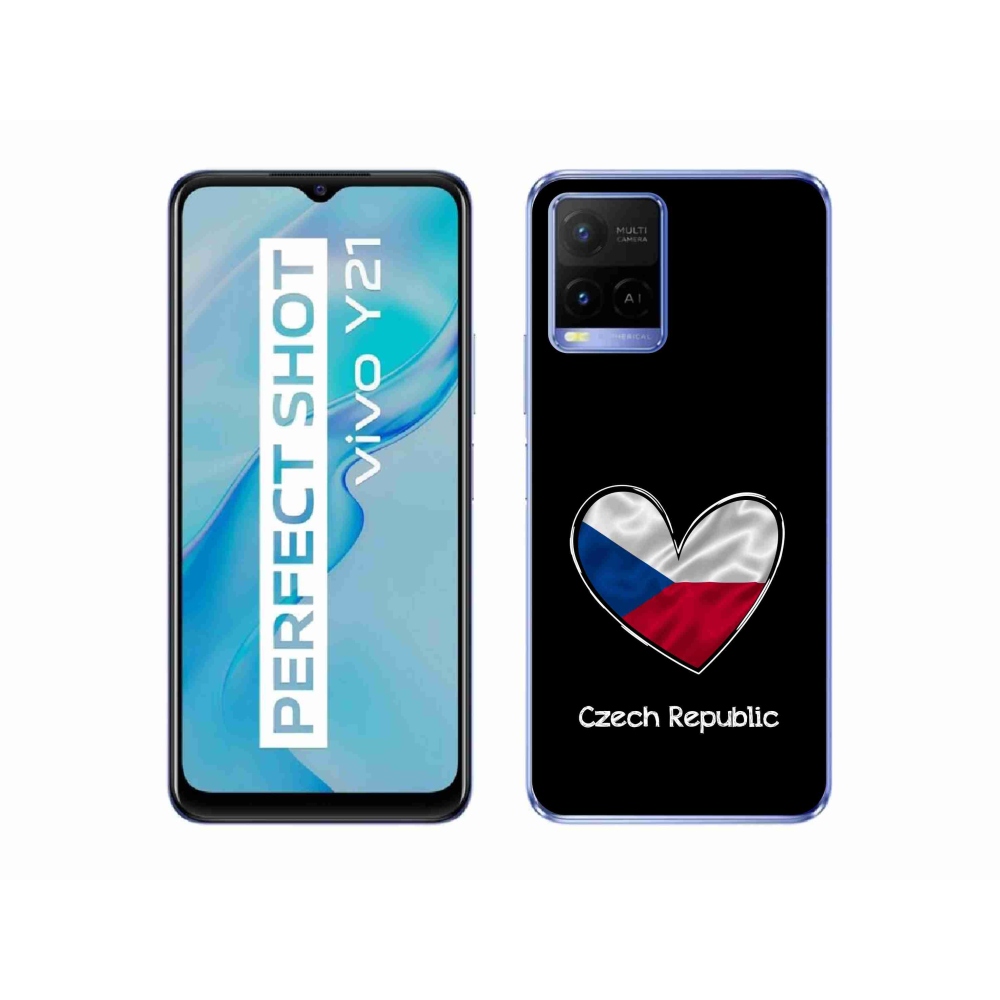 Gélový kryt mmCase na Vivo Y21/Y21s/Y33s - vlajka srdca čierne pozadie