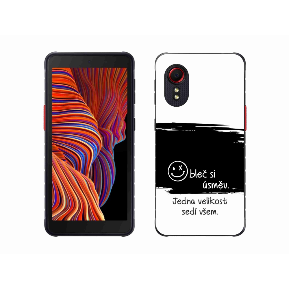 Gélový kryt mmCase na Samsung Galaxy Xcover 5 - vtipný text 8 čiernobiele pozadie