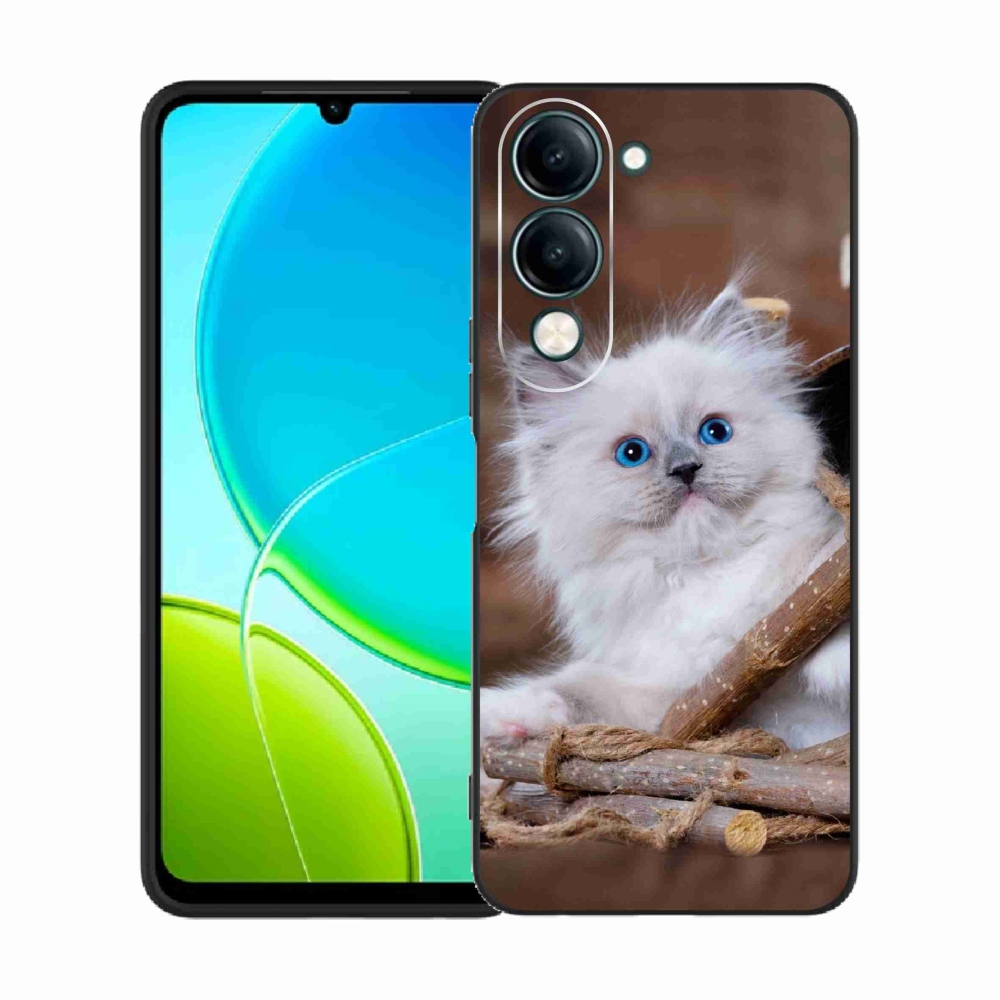 Gélový kryt mmCase na Vivo Y29s 5G - biele mačiatko
