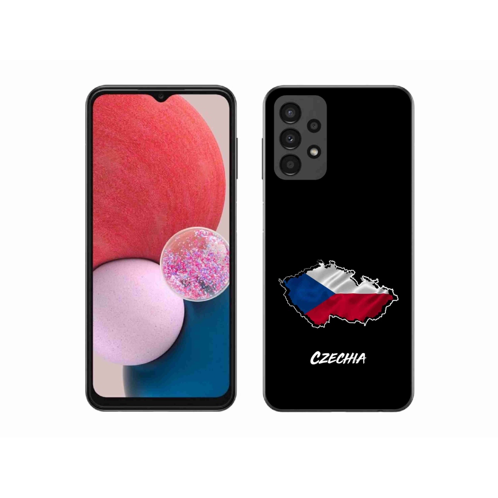 Gélový kryt mmCase na Samsung Galaxy A13 4G - Czechia čierne pozadie