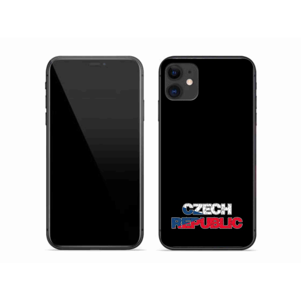 Gélový kryt mmCase na iPhone 11 - Czech Republic čierne pozadie