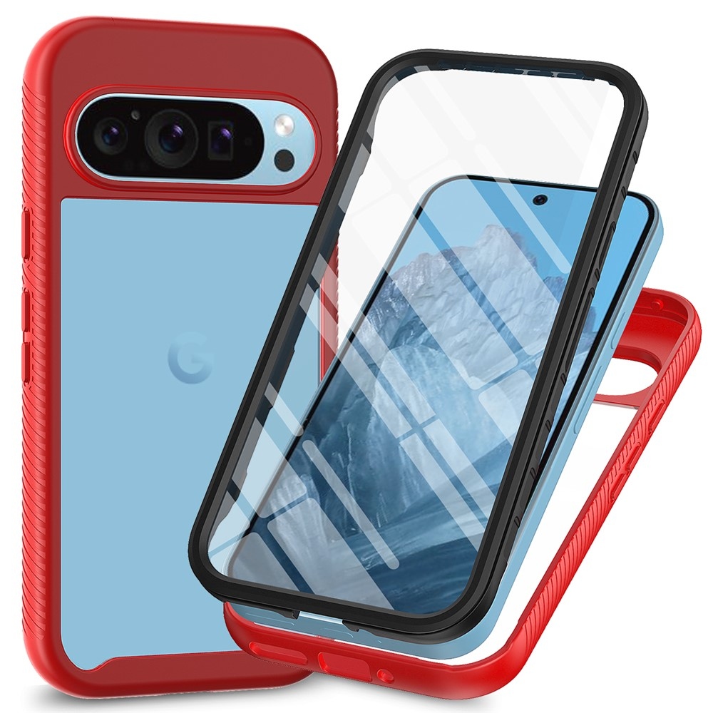 Impact gélový obal s rámčekom pre ochranou displeja na Google Pixel 10 Pro/Pixel 10 - červený