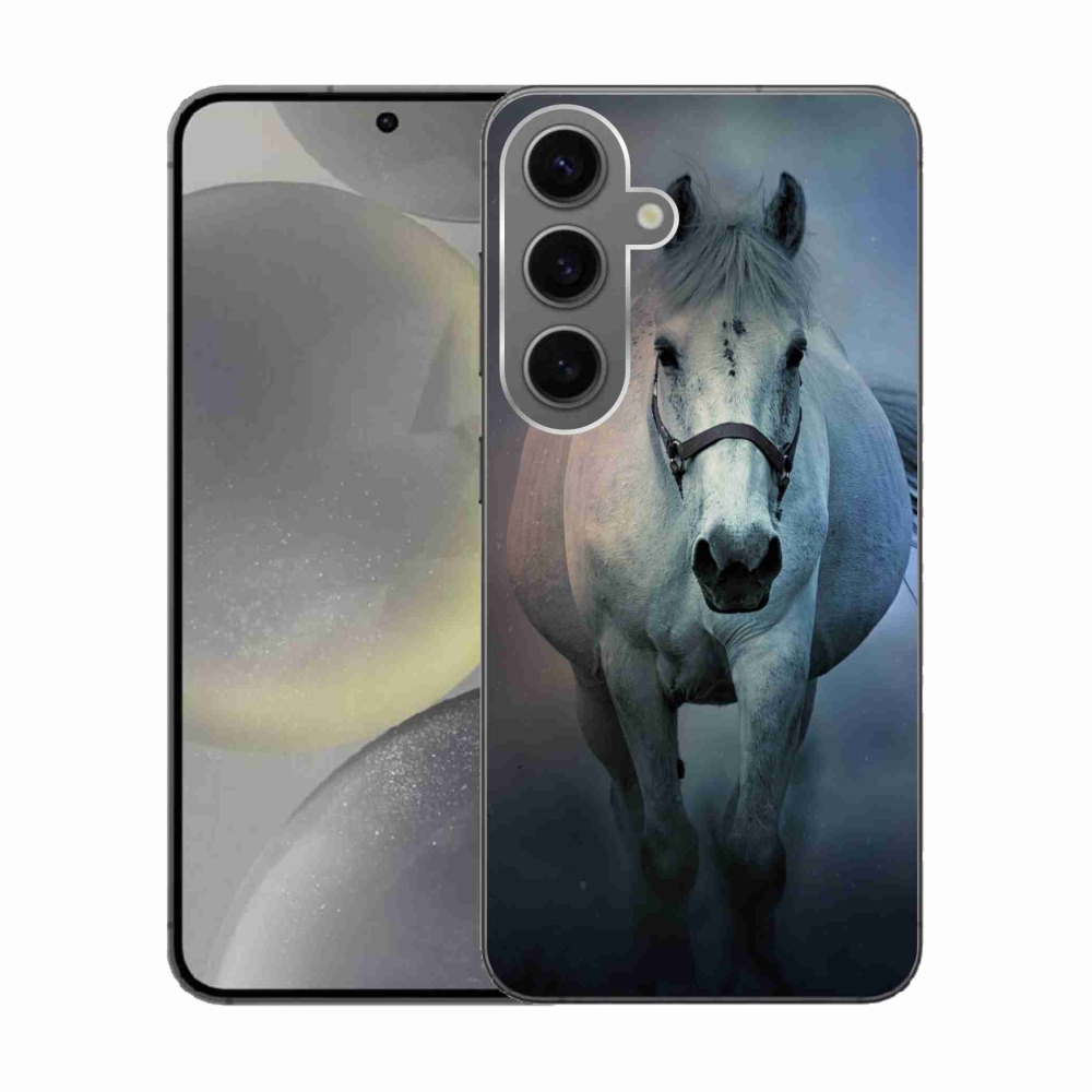 Gélový obal mmCase na Samsung Galaxy S24 - bežiaci biely kôň