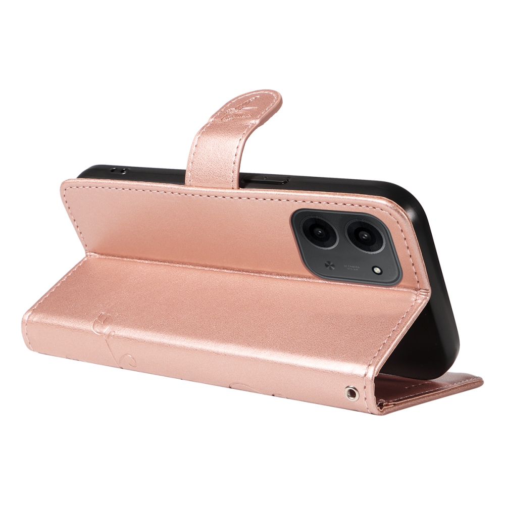 Flowers knižkové púzdro na Xiaomi Redmi 15C 4G/5G (173mm) - ružovozlaté