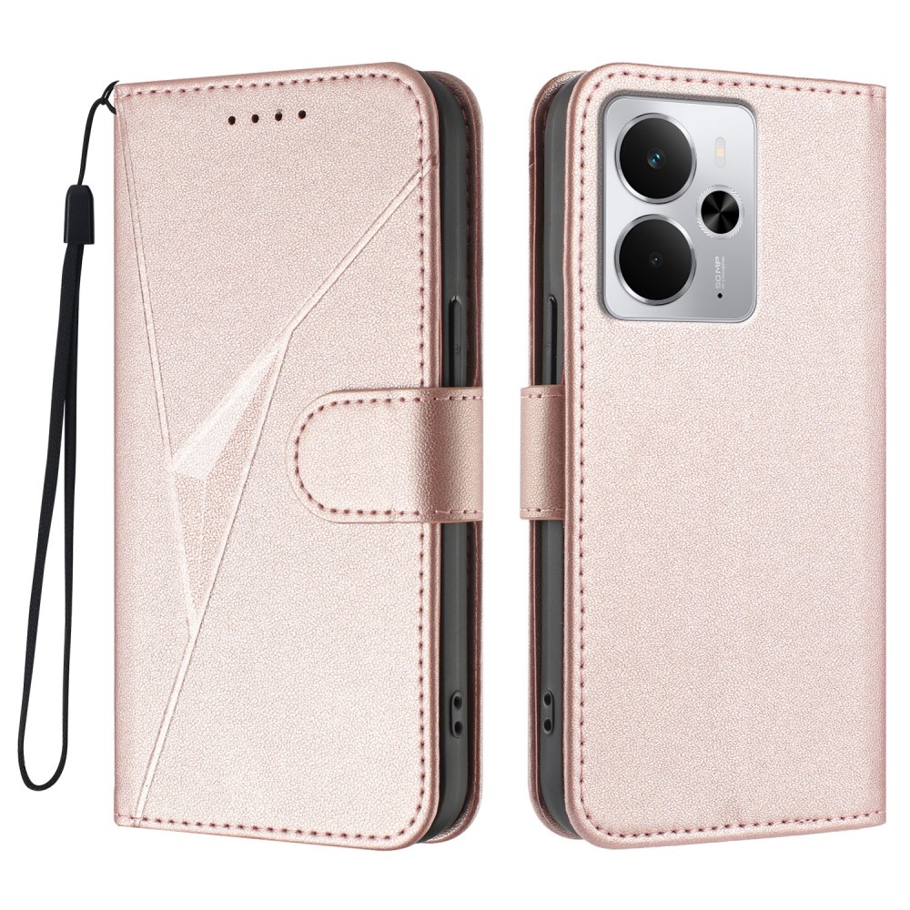 Triangles knižkové puzdro na Realme 14 5G - ružovozlaté