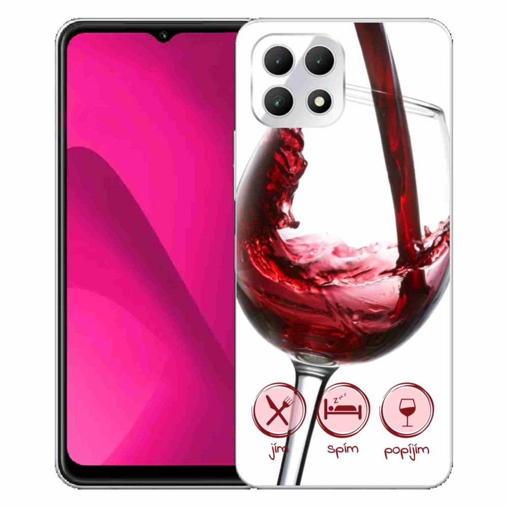 Gélový kryt mmCase na T-Mobile T Phone 2 - pohár vína červené