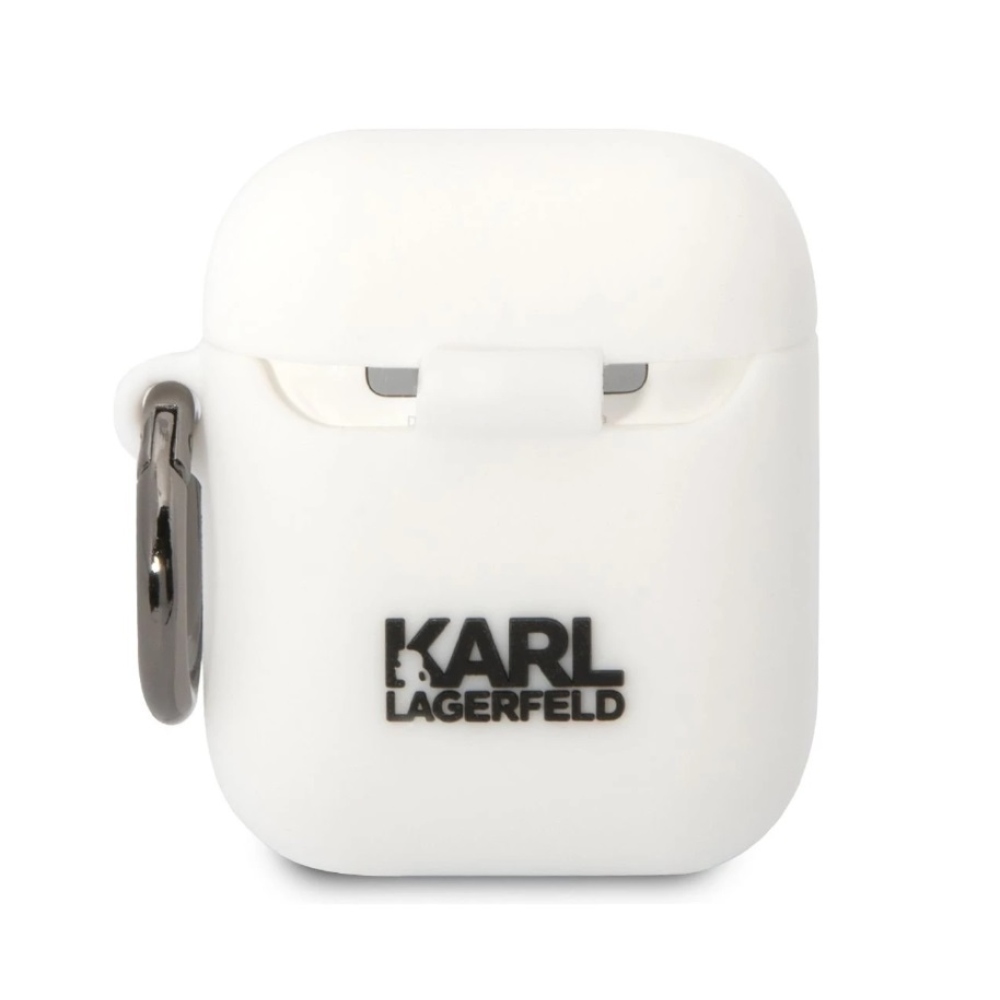 Karl Lagerfeld and Choupette Silikónové puzdro Airpods 1/2 biele
