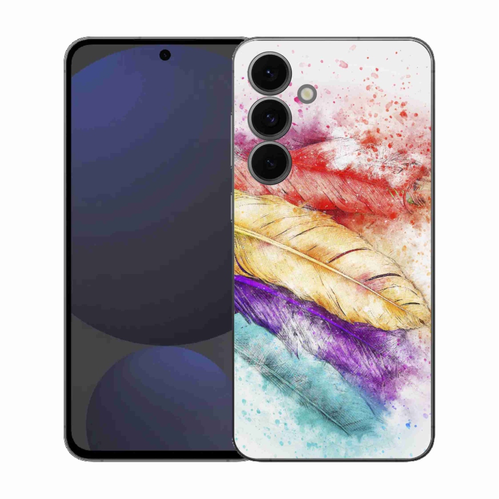 Gélový kryt mmCase na Samsung Galaxy S25 FE - farebné perie