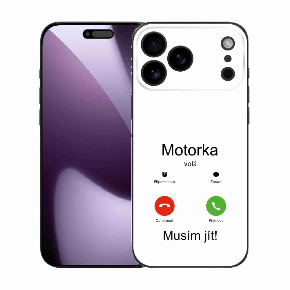 Gélový kryt mmCase na iPhone 17 Pro Max - motorka volá biele pozadie