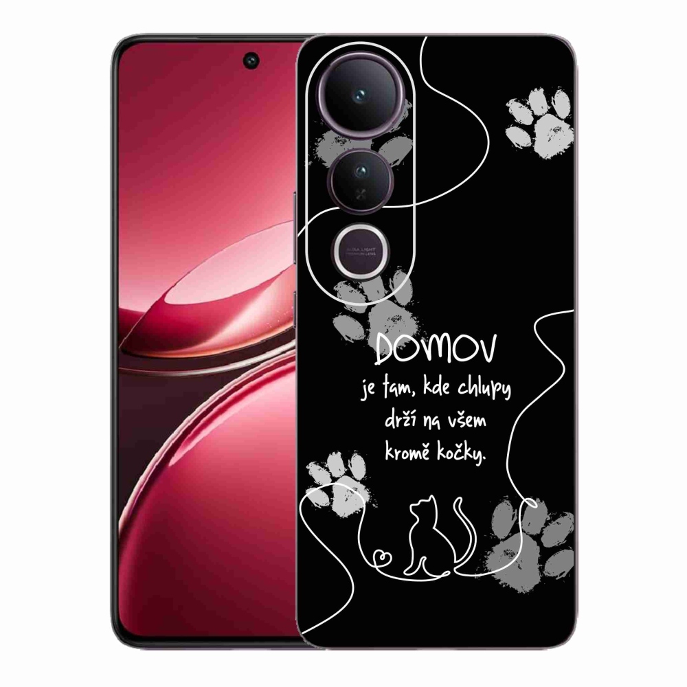 Gélový kryt mmCase na Vivo V50 Lite 4G/5G - mačacie motív čierne pozadie