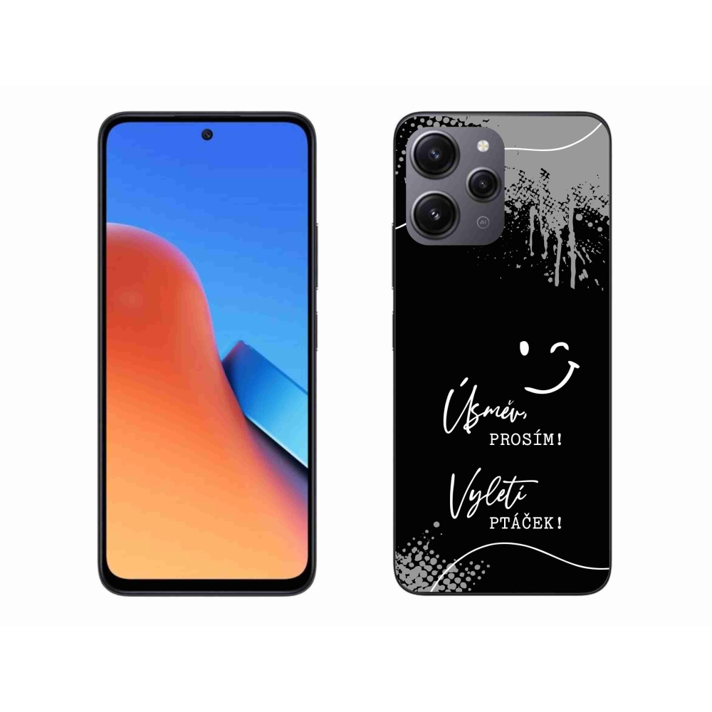 Gélový kryt mmCase na Xiaomi Redmi 12 - vtipný text 4 čierne pozadie