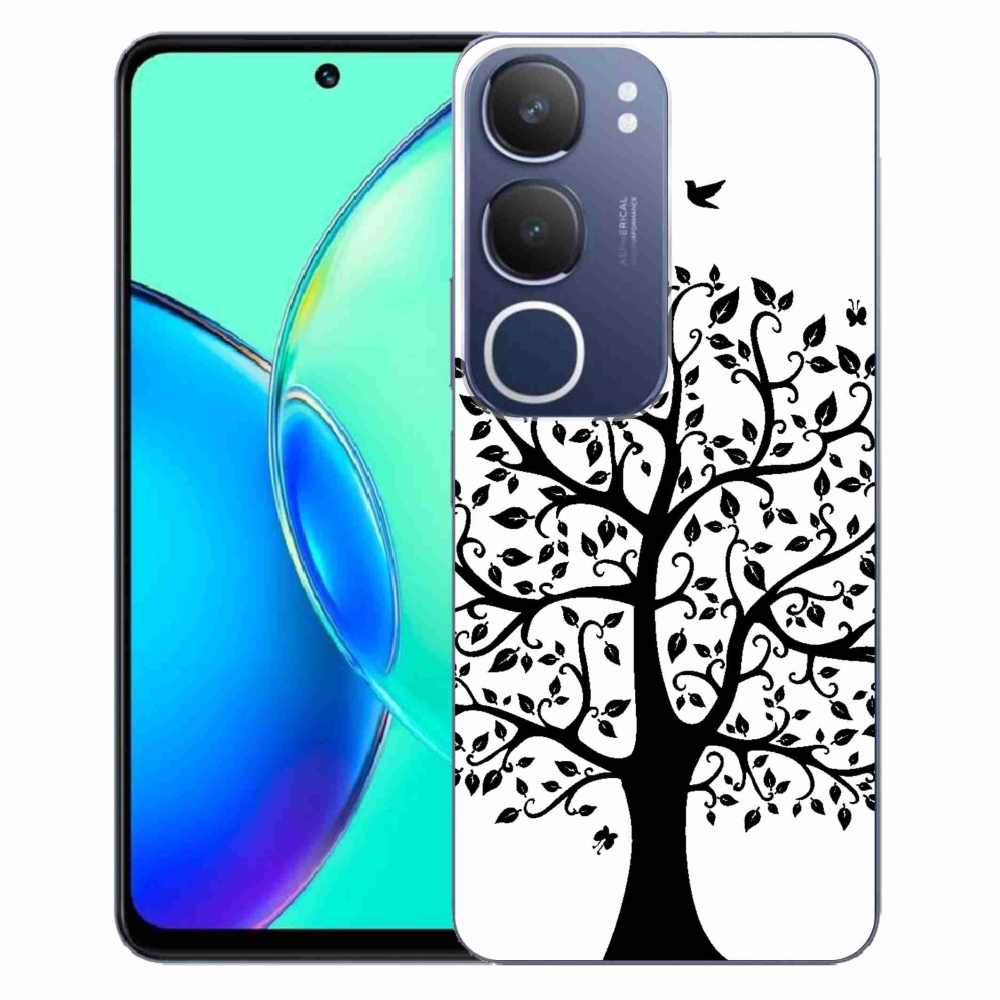 Gélový kryt mmCase na Vivo Y19s - čiernobiely strom
