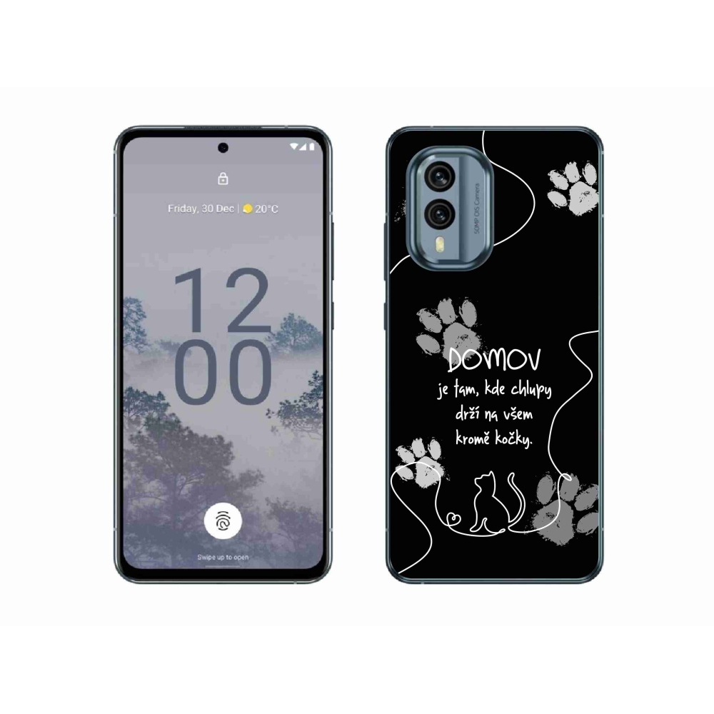 Gélový kryt mmCase na Nokia X30 5G - mačacie motív čierne pozadie