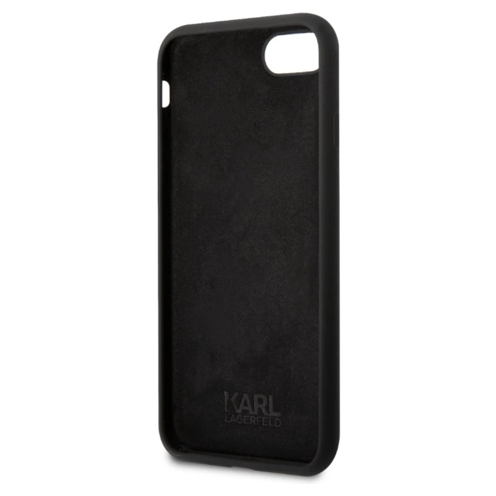 Karl Lagerfeld Liquid Silicone Ikonik NFT kryt iPhone 7/8/SE (2020/2022) čierny