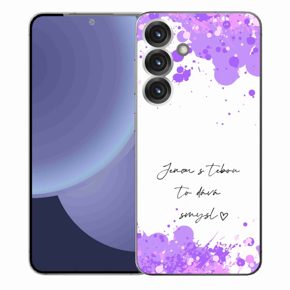 Gélový kryt mmCase na Samsung Galaxy S25+ - zamilovaný text biele pozadie