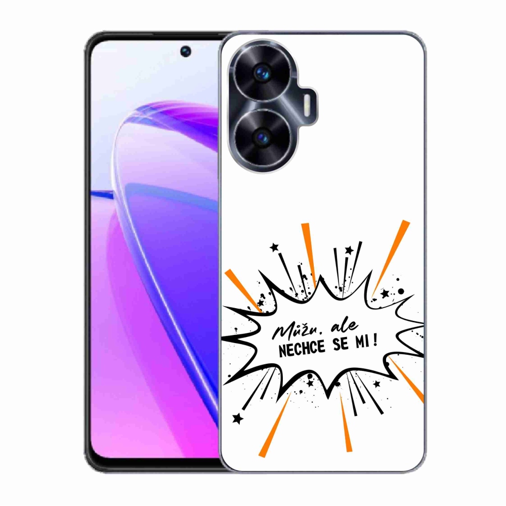 Gélový kryt mmCase na Realme C55 - vtipný text 11 biele pozadie