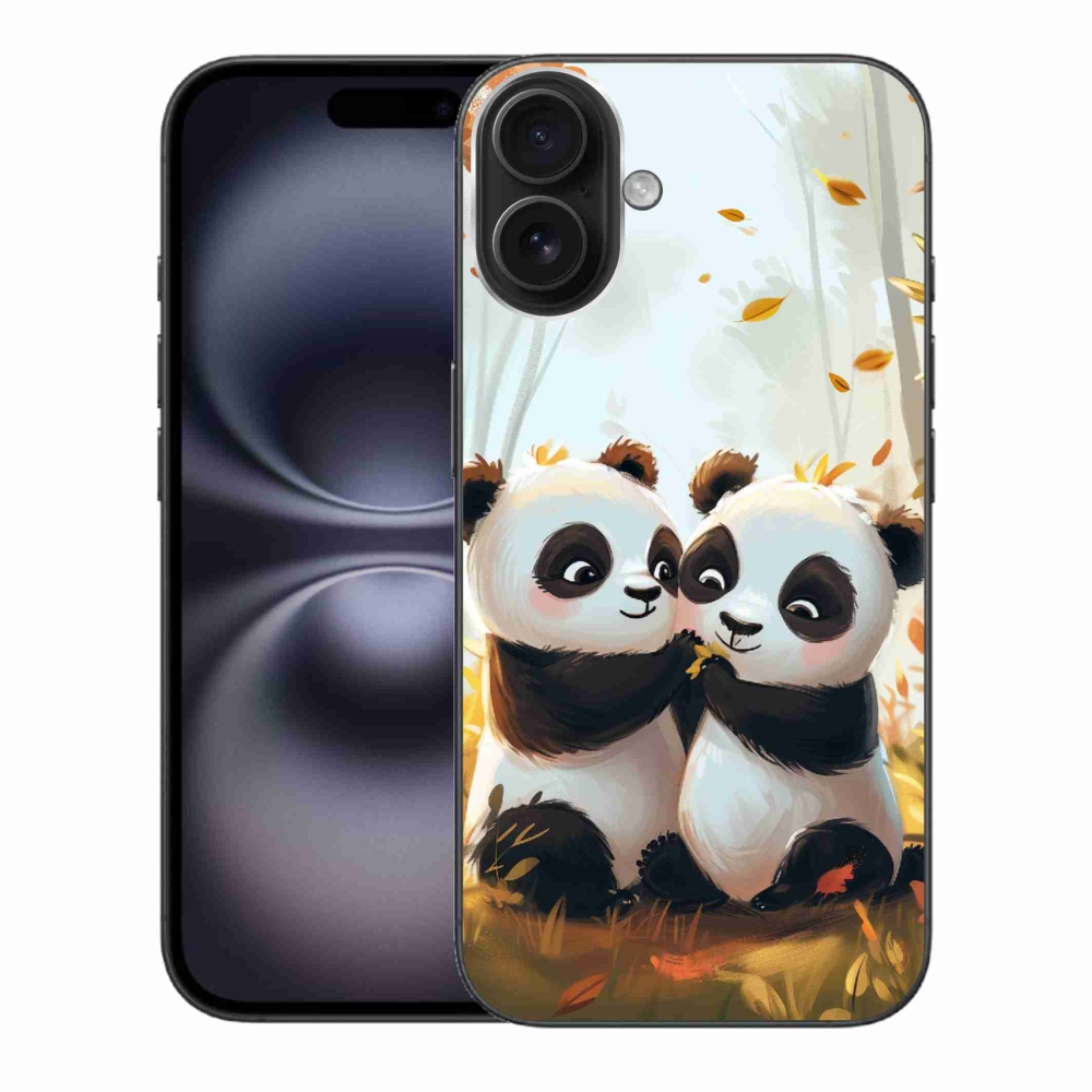 Gélový kryt mmCase na iPhone 16 Plus - pandy