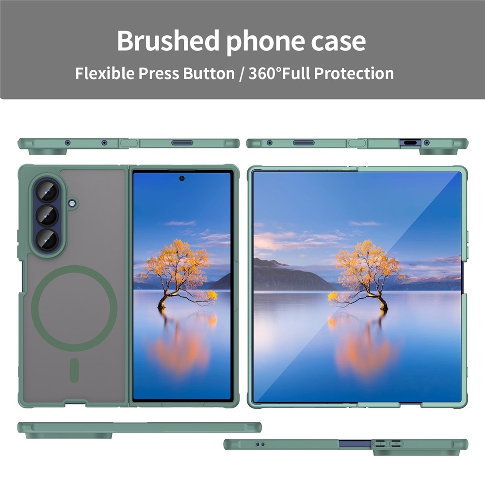 Case matný gélový obal s MagSafe na Samsung Galaxy Z Fold7 5G - zelený