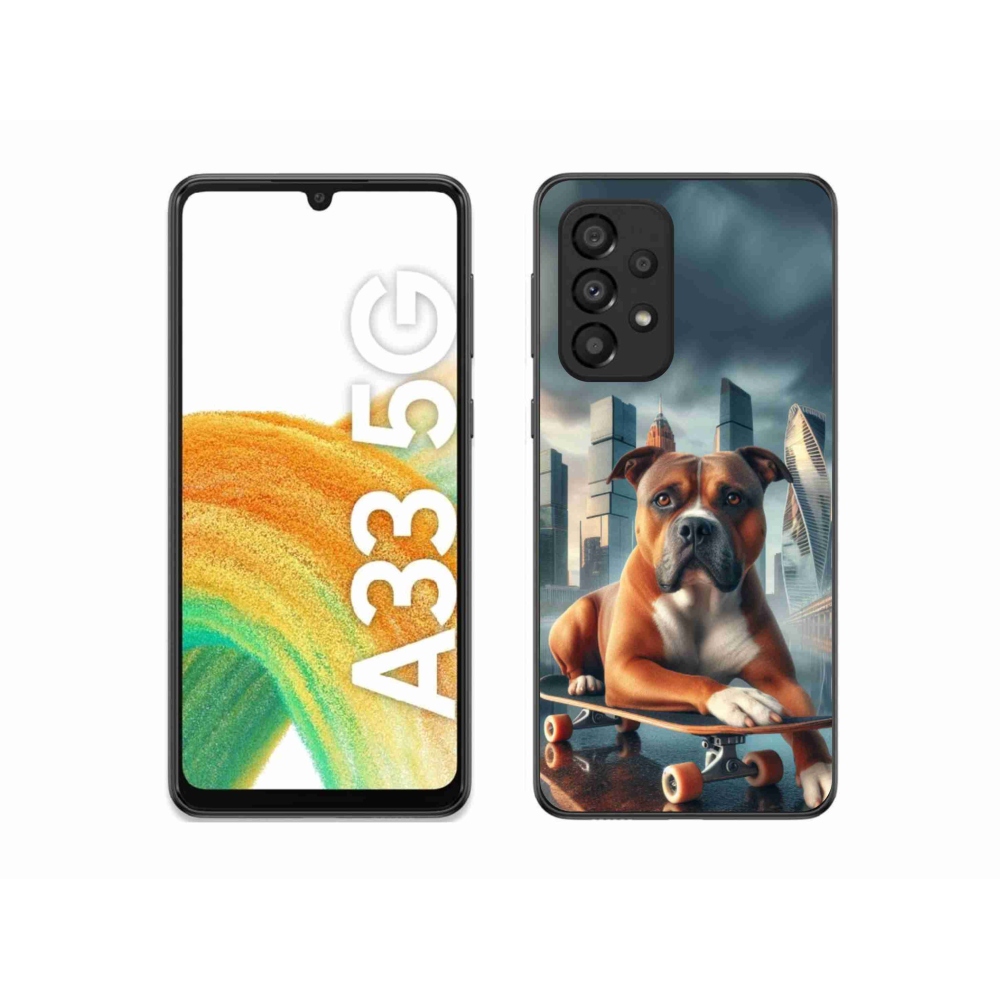 Gélový kryt mmCase na Samsung Galaxy A33 5G - pes na skateboarde