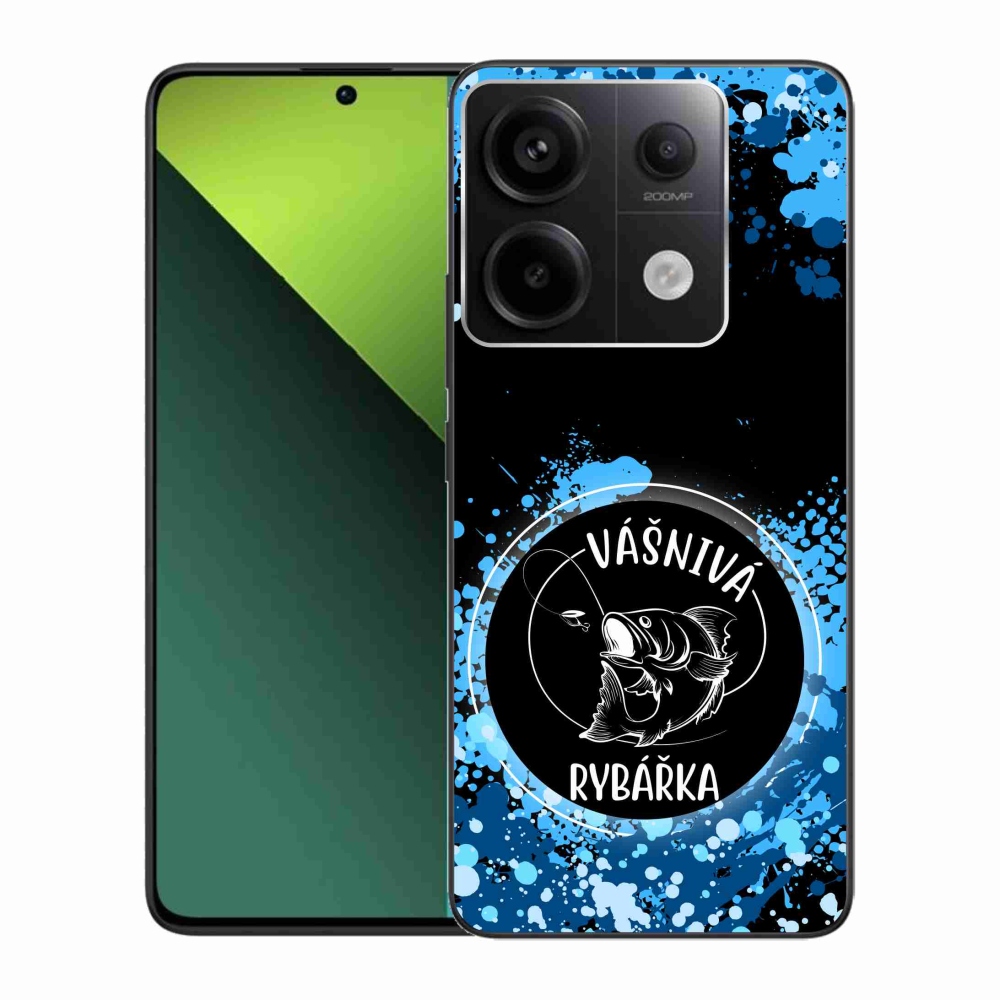 Gélový kryt mmCase na Xiaomi Redmi Note 13 Pro 5G/Poco X6 5G - vášnivá rybárka čierne pozadie