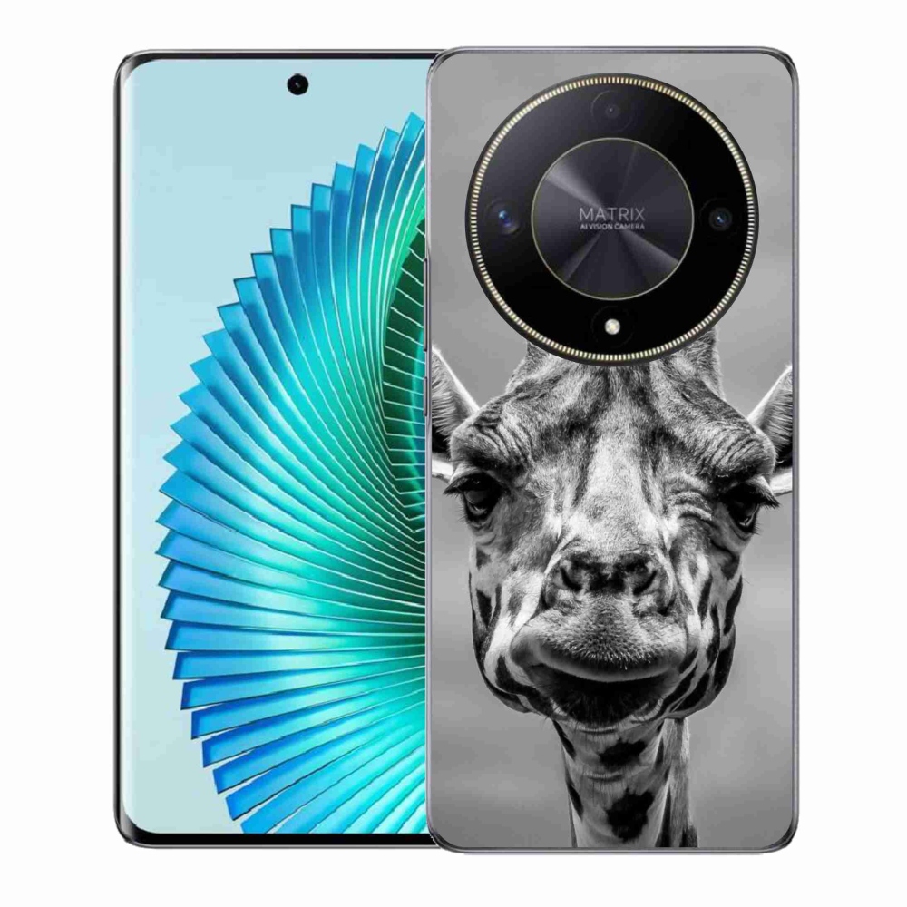 Gélový kryt mmCase na Honor Magic 6 Lite 5G - čiernobiela žirafa