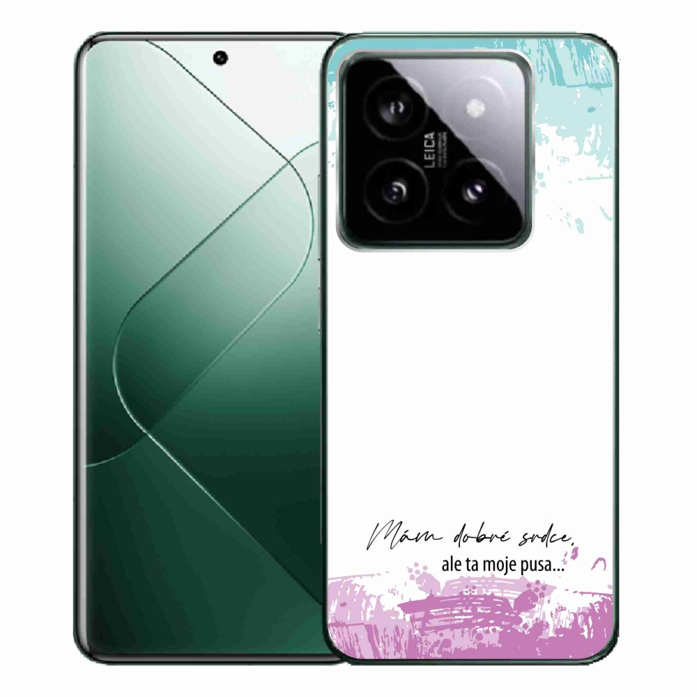 Gélový kryt mmCase na Xiaomi 14 Pro - vtipný text 3 biele pozadie